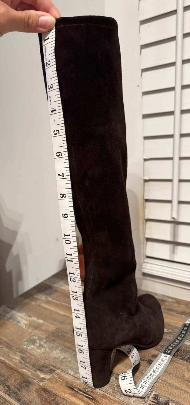 Stuart Weitzman Brown Suede Knee-High Block Heel Boots - Picture 14 of 15